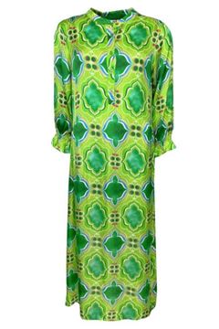shirt-dress-silk-lang-limegrønn