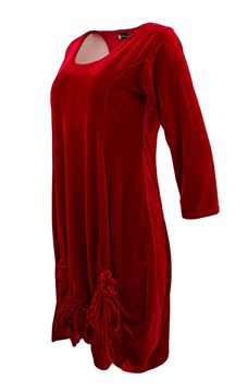 kjole-34-34-arm-fløyel-rød